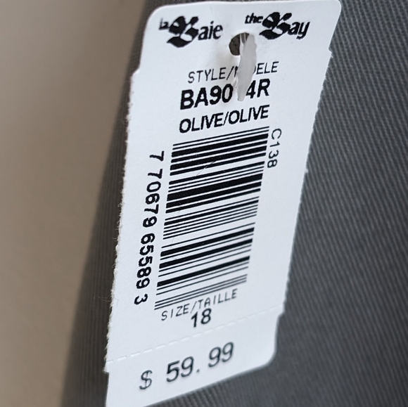 Vintage NWT cotton column skirt olive canvas denim sz 16 - Picture 4 of 5